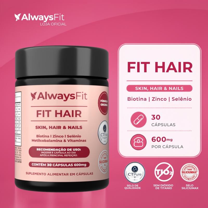 Pote de Fit Hair AlwaysFit com 30 cápsulas